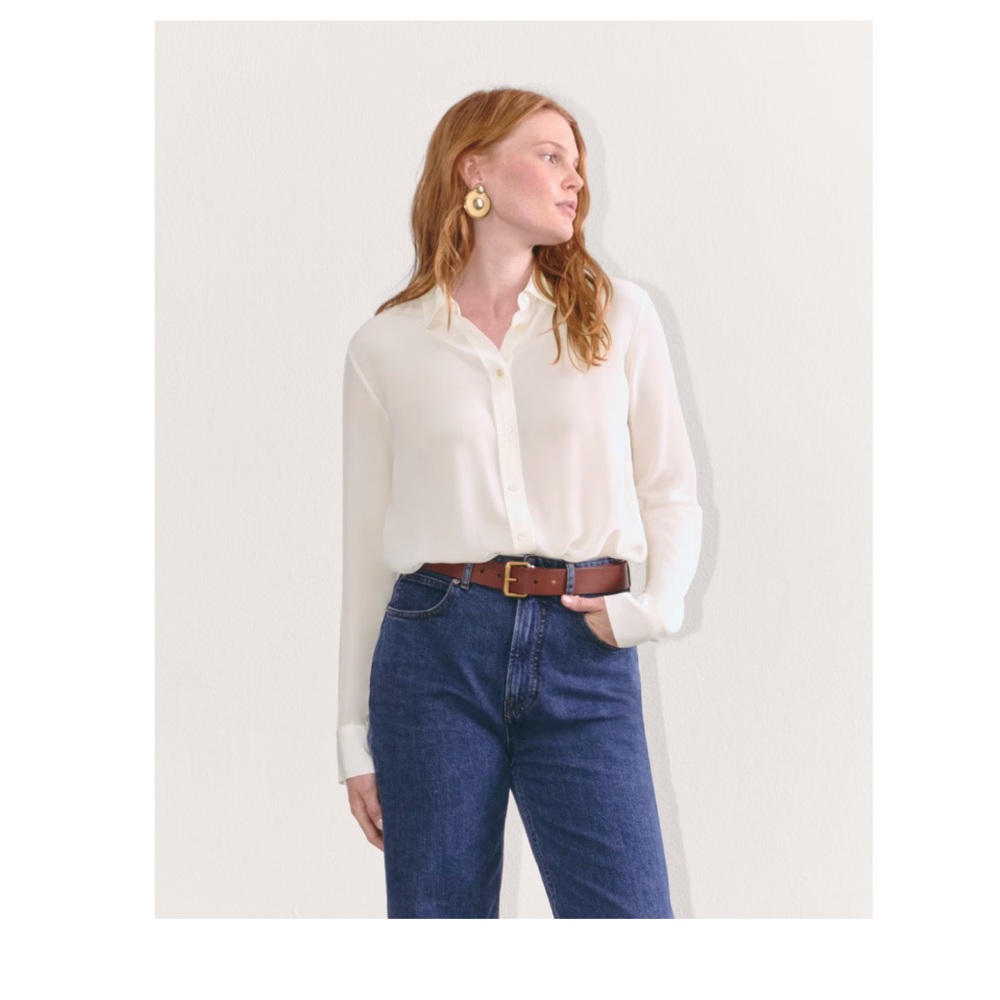 Everlane silk Button Down Shirt Blouse Women’s Size m